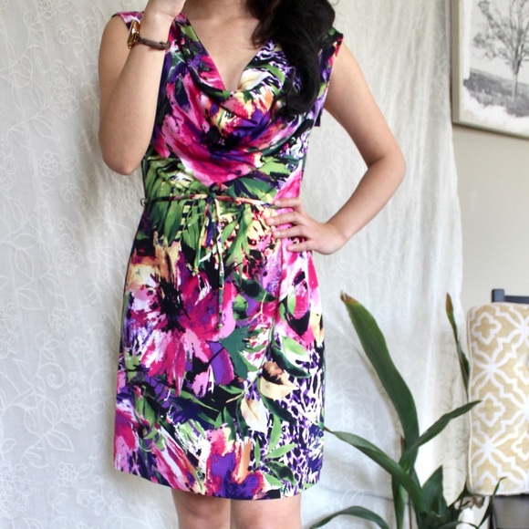 PURPLE TROPICAL DRESS - Picture 2 of 6